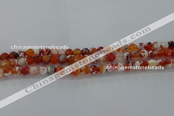 CAG9014 15.5 inches 6mm faceted round fire crackle agate beads