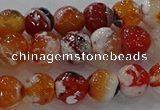 CAG9015 15.5 inches 8mm faceted round fire crackle agate beads