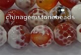 CAG9017 15.5 inches 12mm faceted round fire crackle agate beads