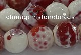 CAG9019 15.5 inches 16mm faceted round fire crackle agate beads