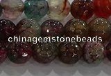 CAG9022 15.5 inches 8mm faceted round fire crackle agate beads