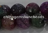 CAG9024 15.5 inches 12mm faceted round fire crackle agate beads