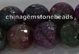 CAG9026 15.5 inches 16mm faceted round fire crackle agate beads