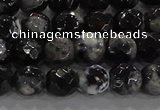 CAG9029 15.5 inches 6mm faceted round fire crackle agate beads