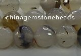 CAG9037 15.5 inches 10mm faceted round dragon veins agate beads