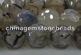 CAG9038 15.5 inches 12mm faceted round dragon veins agate beads