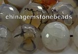 CAG9040 15.5 inches 16mm faceted round dragon veins agate beads