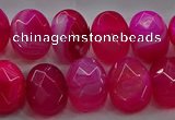 CAG9044 15.5 inches 12*16mm faceted oval line agate beads