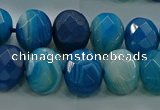 CAG9045 15.5 inches 12*16mm faceted oval line agate beads