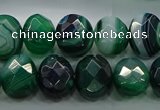 CAG9046 15.5 inches 12*16mm faceted oval line agate beads