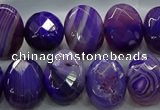 CAG9049 15.5 inches 13*18mm faceted oval line agate beads