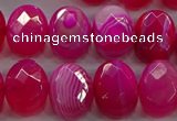 CAG9050 15.5 inches 13*18mm faceted oval line agate beads