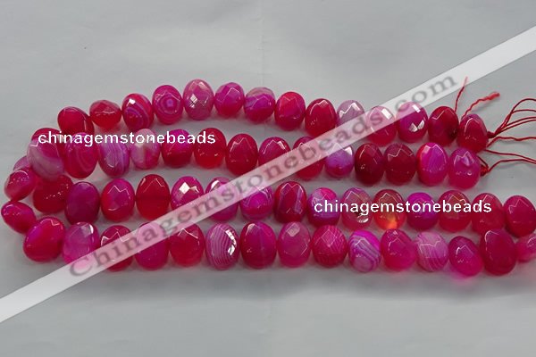 CAG9050 15.5 inches 13*18mm faceted oval line agate beads