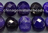 CAG9055 15.5 inches 15*20mm faceted oval line agate beads