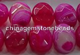 CAG9056 15.5 inches 15*20mm faceted oval line agate beads