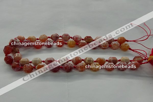 CAG9064 15.5 inches 10*14mm nuggets fire crackle agate beads