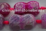 CAG9069 15.5 inches 16*30mm peanut-shaped fire crackle agate beads