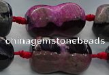 CAG9071 15.5 inches 16*30mm peanut-shaped fire crackle agate beads