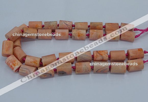 CAG9075 15.5 inches 15*17mm - 15*20mm tube dragon veins agate beads