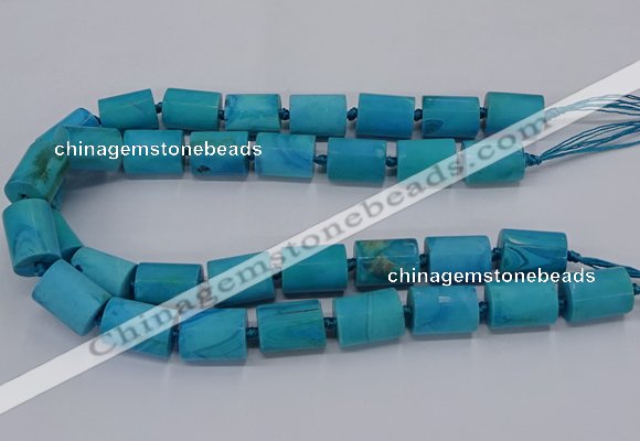 CAG9080 15.5 inches 15*17mm - 15*20mm tube dragon veins agate beads