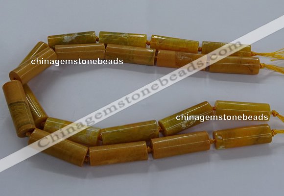 CAG9085 15.5 inches 12*46mm - 13*48mm tube dragon veins agate beads