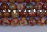 CAG9100 15.5 inches 4mm round red crazy lace agate beads