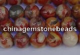 CAG9101 15.5 inches 6mm round red crazy lace agate beads