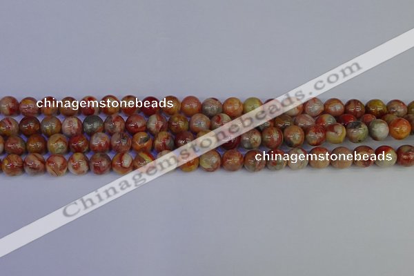 CAG9101 15.5 inches 6mm round red crazy lace agate beads