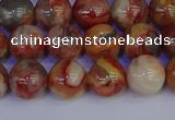 CAG9102 15.5 inches 8mm round red crazy lace agate beads