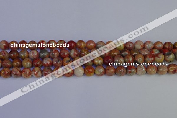 CAG9102 15.5 inches 8mm round red crazy lace agate beads