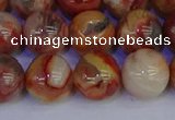 CAG9104 15.5 inches 12mm round red crazy lace agate beads