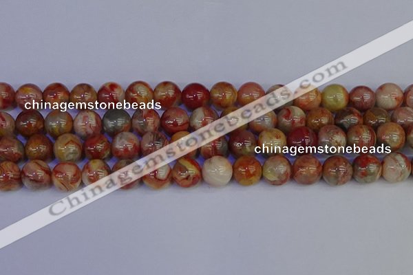 CAG9104 15.5 inches 12mm round red crazy lace agate beads