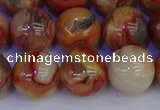 CAG9105 15.5 inches 14mm round red crazy lace agate beads