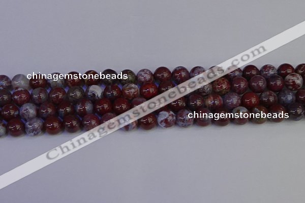 CAG9123 15.5 inches 10mm round red lightning agate beads