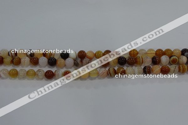 CAG9155 15.5 inches 6mm round line agate beads wholesale