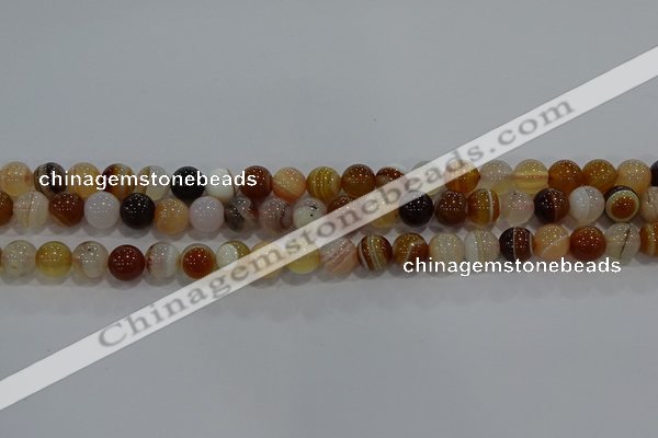 CAG9156 15.5 inches 8mm round line agate beads wholesale