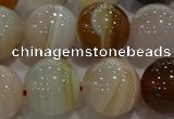 CAG9160 15.5 inches 16mm round line agate beads wholesale