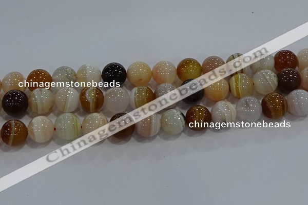 CAG9160 15.5 inches 16mm round line agate beads wholesale