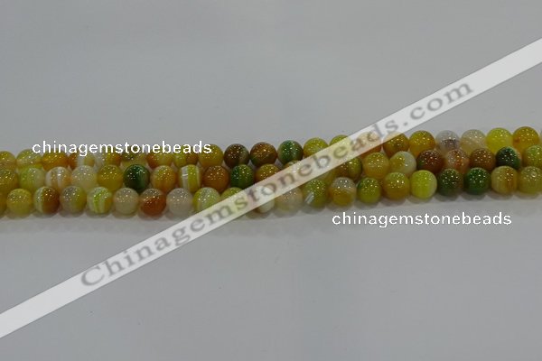 CAG9163 15.5 inches 6mm round line agate beads wholesale