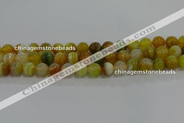 CAG9166 15.5 inches 12mm round line agate beads wholesale