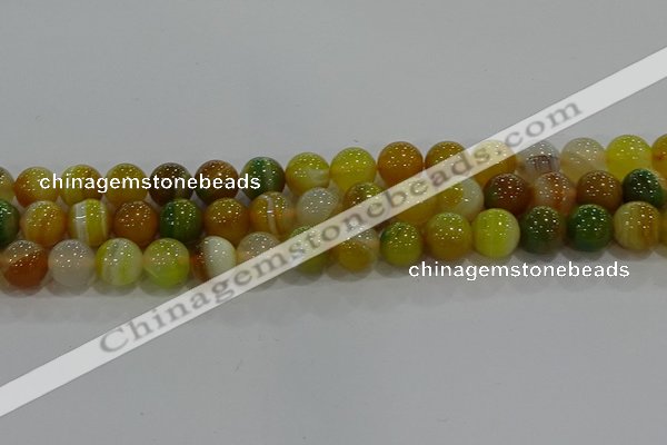 CAG9167 15.5 inches 14mm round line agate beads wholesale