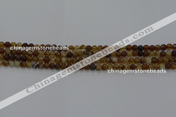 CAG9192 15.5 inches 4mm round line agate gemstone beads