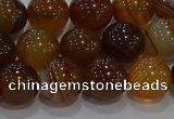 CAG9195 15.5 inches 10mm round line agate gemstone beads