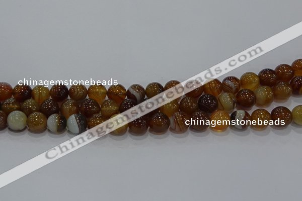 CAG9195 15.5 inches 10mm round line agate gemstone beads