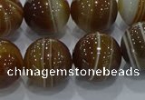 CAG9197 15.5 inches 14mm round line agate gemstone beads