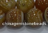 CAG9199 15.5 inches 18mm round line agate gemstone beads