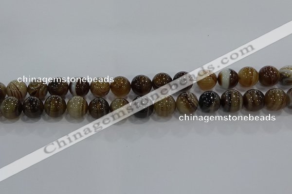 CAG9205 15.5 inches 12mm round line agate gemstone beads