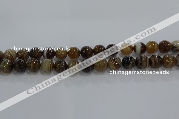 CAG9205 15.5 inches 12mm round line agate gemstone beads