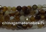 CAG9211 15.5 inches 4mm faceted round line agate gemstone beads