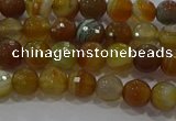 CAG9212 15.5 inches 6mm faceted round line agate gemstone beads